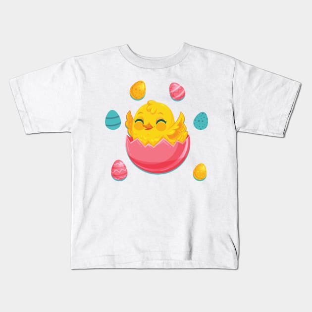 Easter Eggs Kids T-Shirt by So Red The Poppy